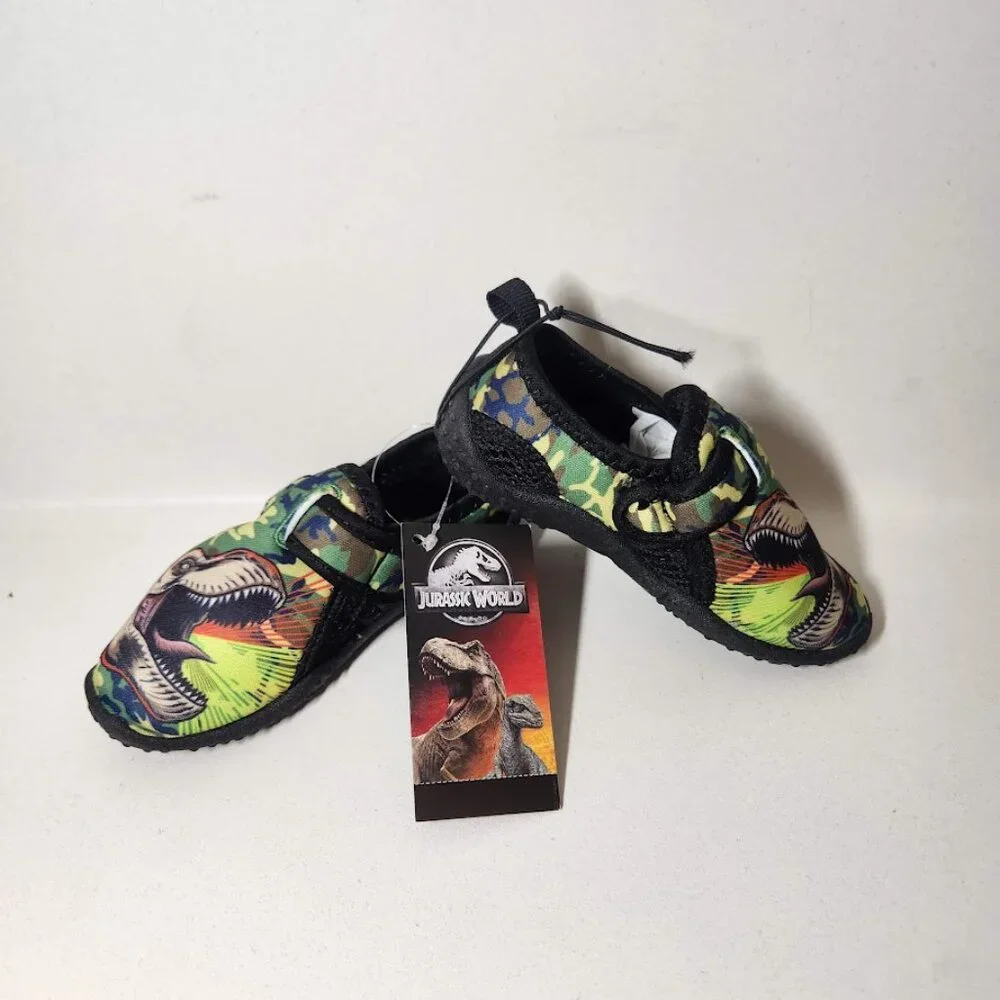 New Size 5 Jurassic Park sneakers water pool beach shoes Velcro dinosaur Toddler